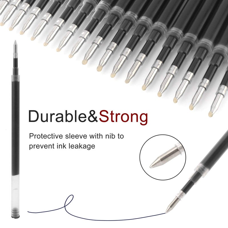 PenghaiYunfei 8 Pieces Replaceable Ballpoint Pen Refills Work for Most Brands Pens with Smooth Writing,Free-Flowing German Ink with Medium 0.5mm Ballpoint Tip(Black Refills and Length 4.4inch) - Image 2